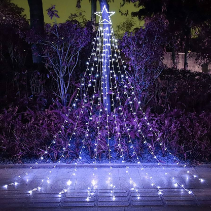Cascading Christmas tree lights