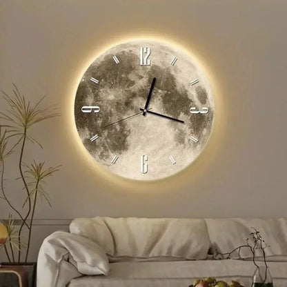 Nástěnné hodiny s motivem měsíce