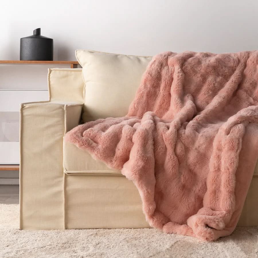 Couverture en fourrure à deux couches