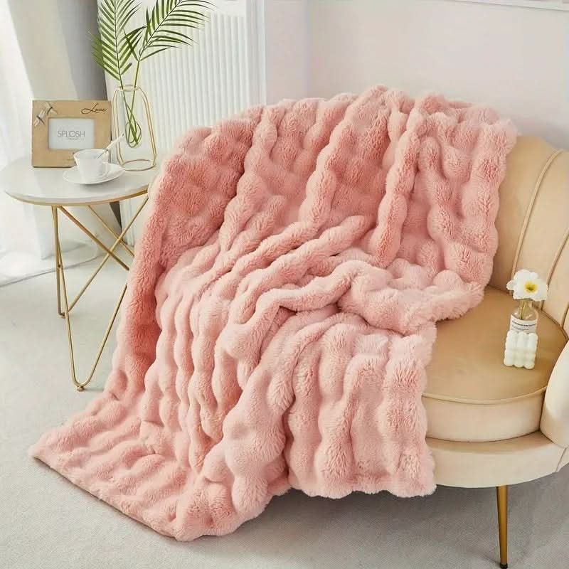 Couverture en fourrure à deux couches