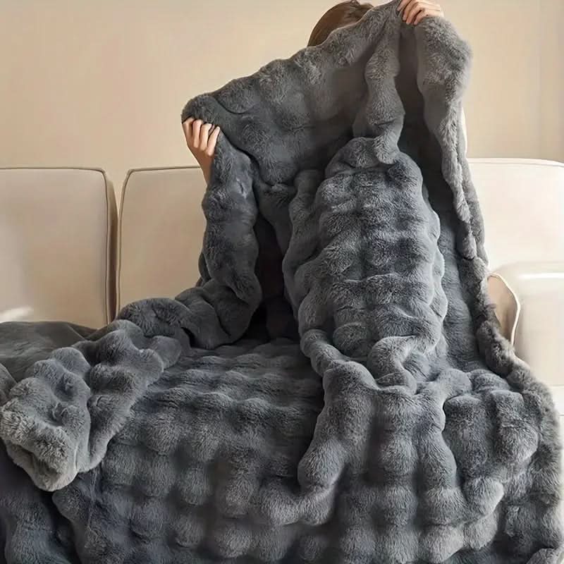 Couverture en fourrure à deux couches