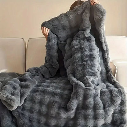 Couverture en fourrure à deux couches