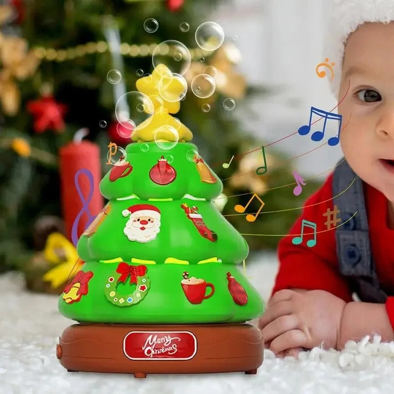 Christmas tree with soap bubbles
