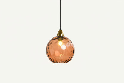 Skleněná kulovitá závěsná lampa