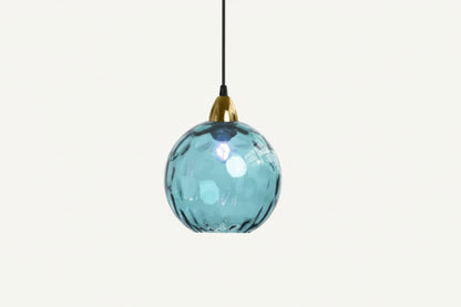 Skleněná kulovitá závěsná lampa