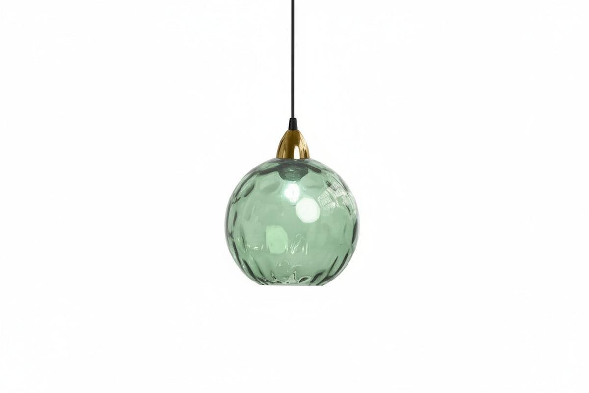 Skleněná kulovitá závěsná lampa