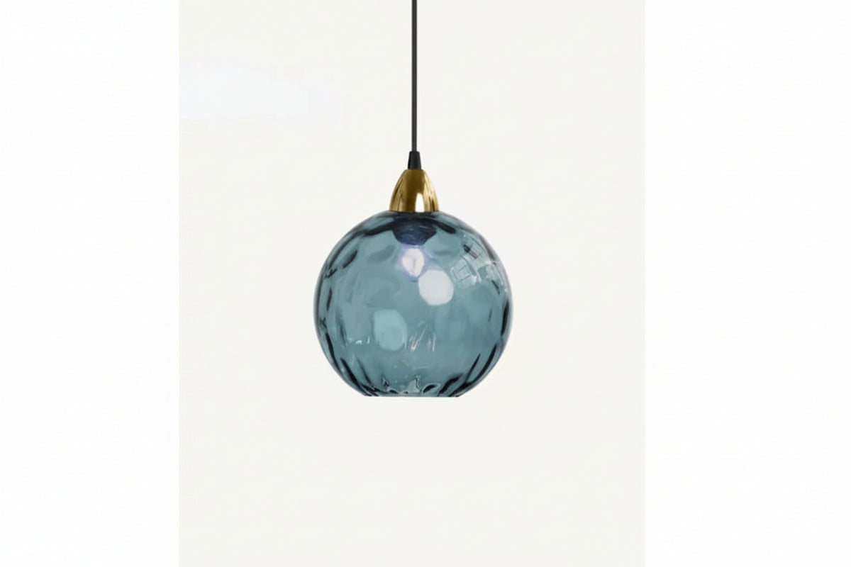 Skleněná kulovitá závěsná lampa