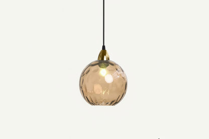 Skleněná kulovitá závěsná lampa