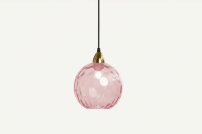 Skleněná kulovitá závěsná lampa