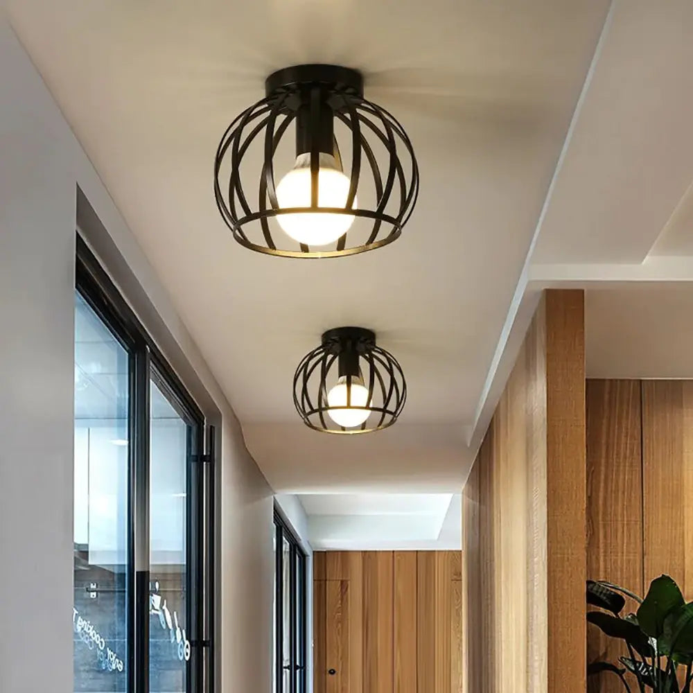 Lampa sufitowa ażurowa czarna