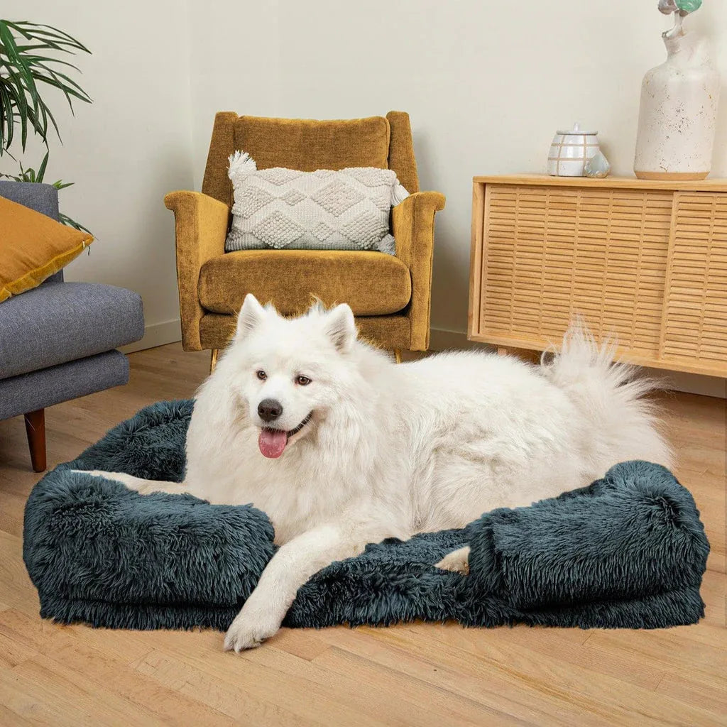 Plush dog bed