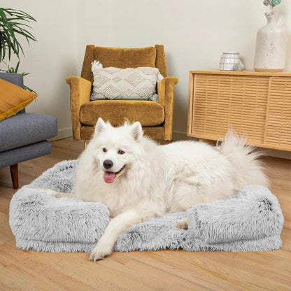 Plush dog bed