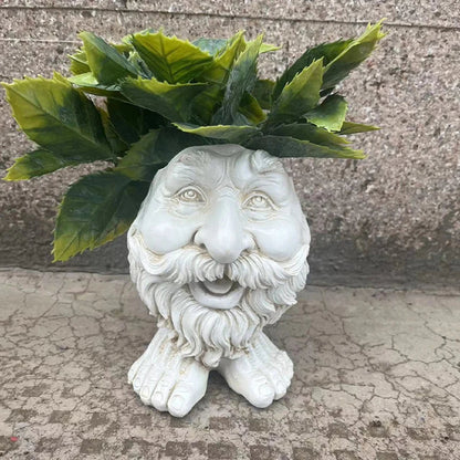 Pot avec motif de visage, 15 cm
