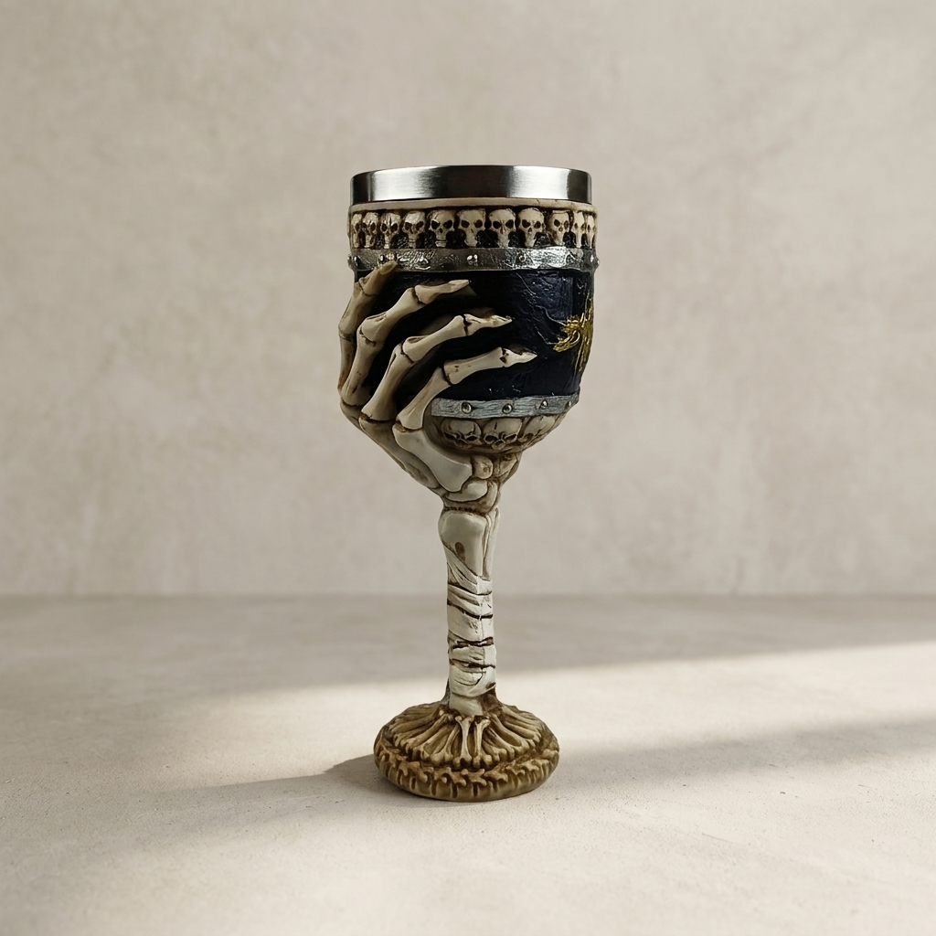 Coupe décorative en forme de main squelettique