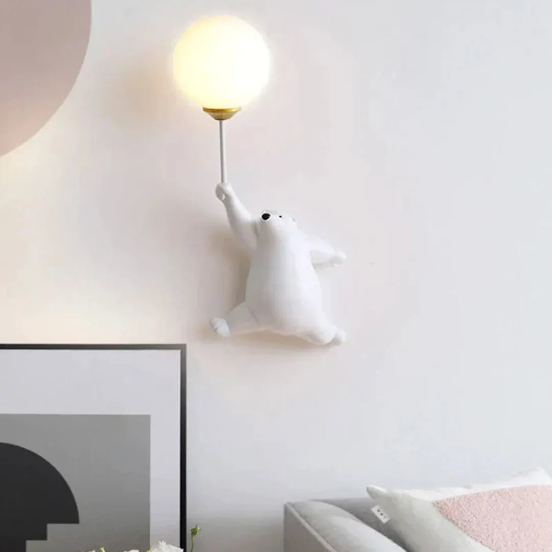 Applique murale enfant avec ours et boule