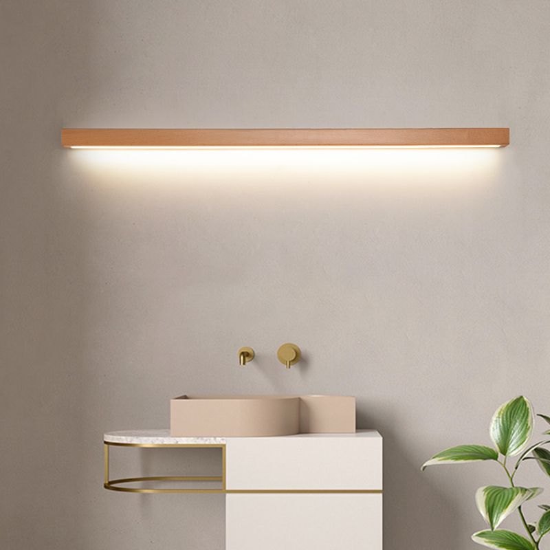 Linear wooden LED wall light
