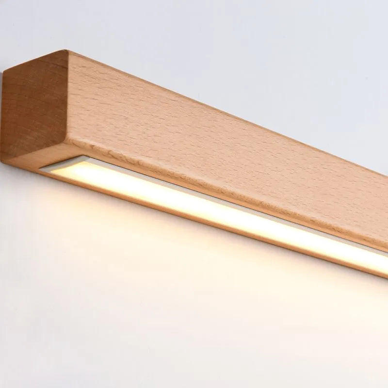 Linear wooden LED wall light