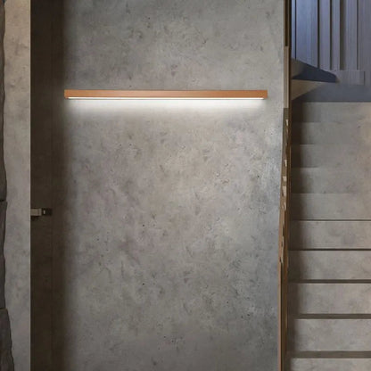 Linear wooden LED wall light