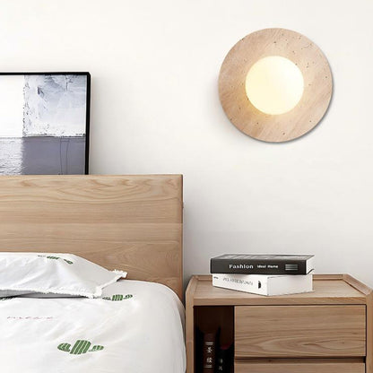 Round stone LED wall lamp