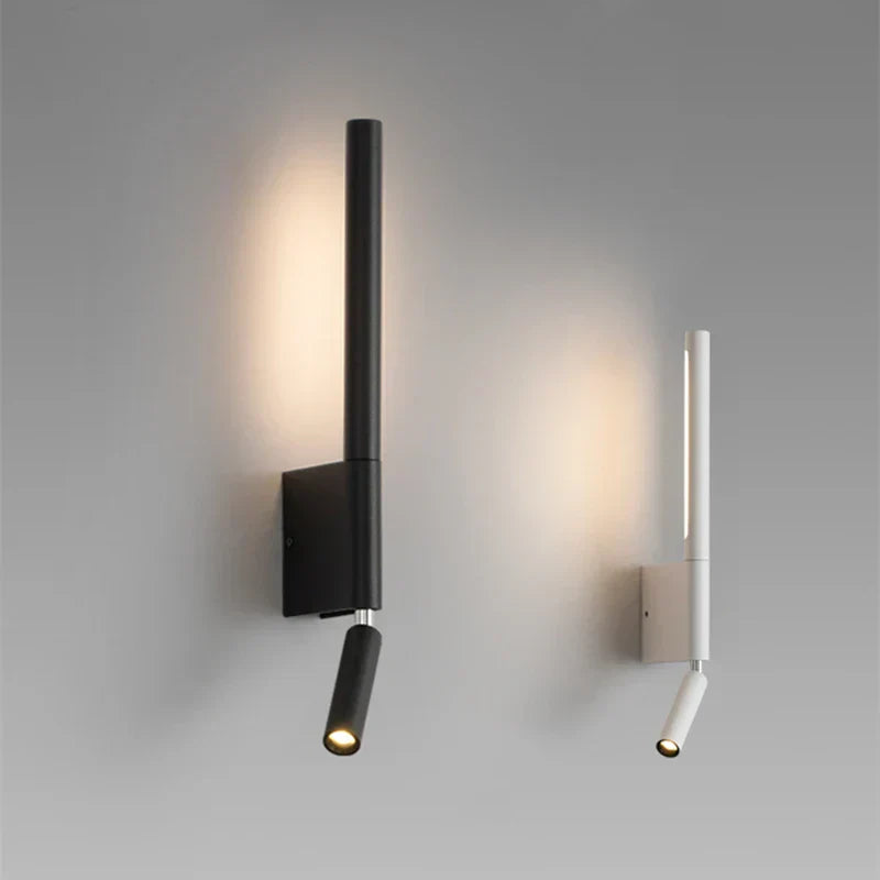 LED wall light with reading arm