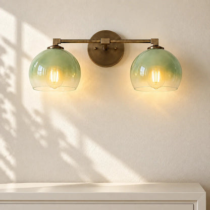 Glass globe wall light