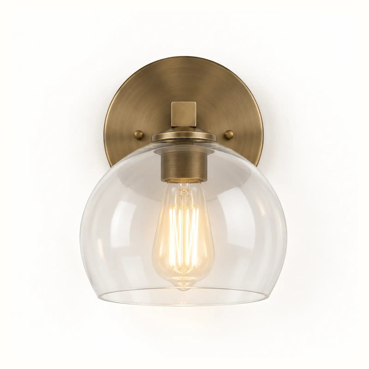 Glass globe wall light