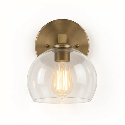 Glass globe wall light