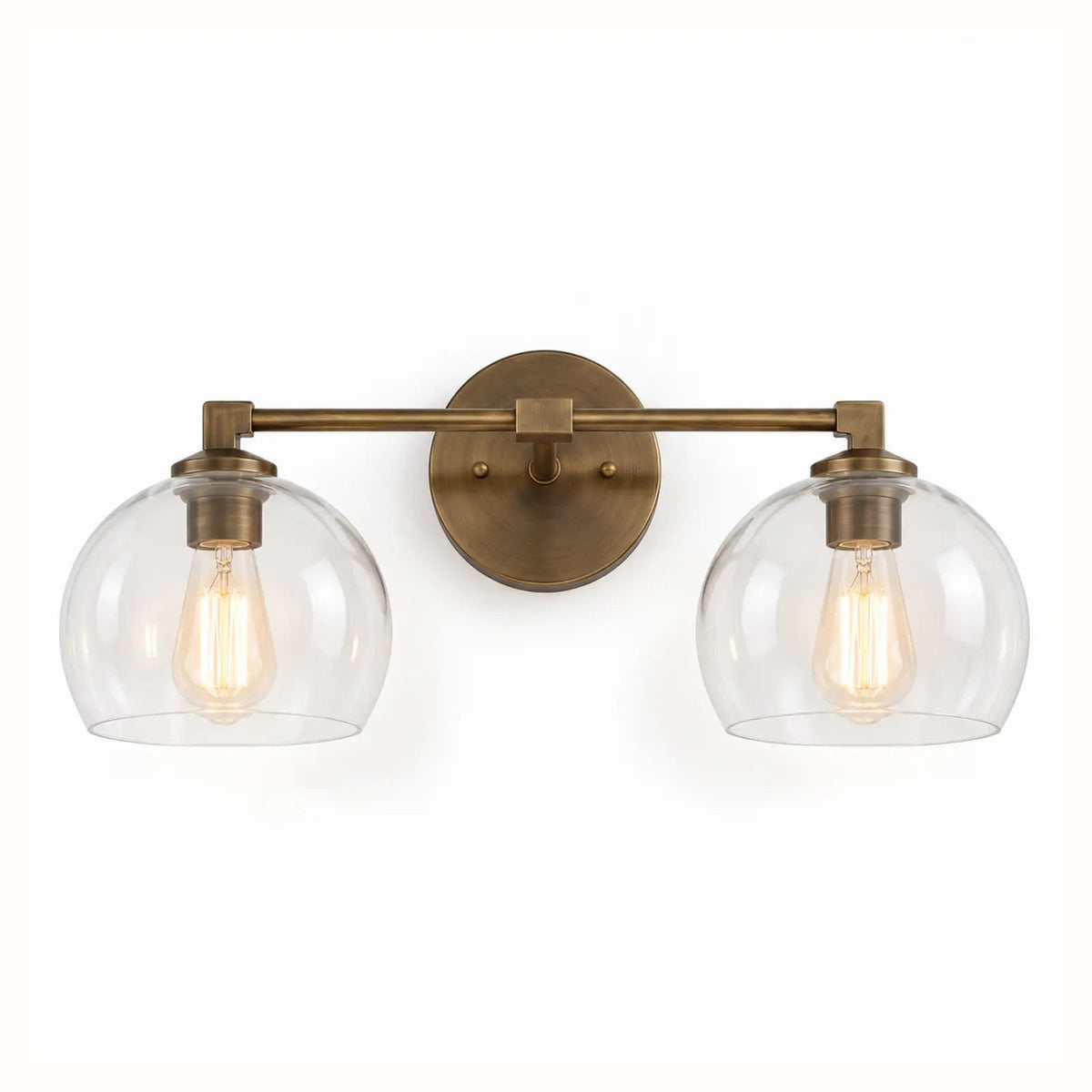 Glass globe wall light