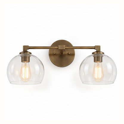 Glass globe wall light