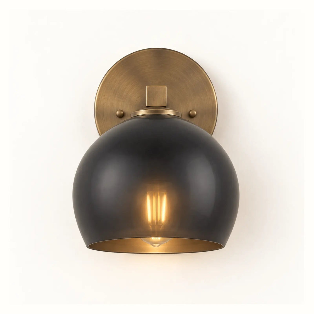 Glass globe wall light