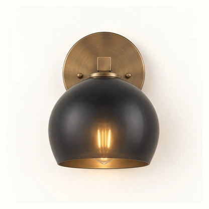 Glass globe wall light