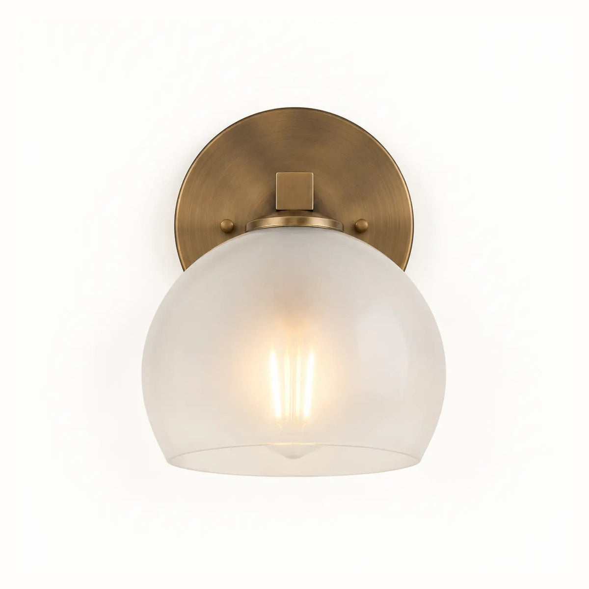 Glass globe wall light
