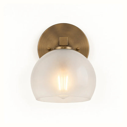 Glass globe wall light