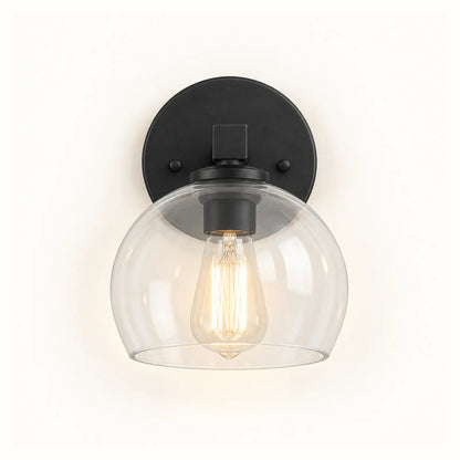 Glass globe wall light