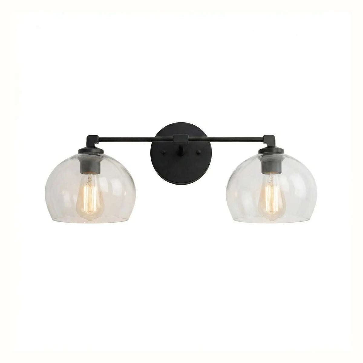 Glass globe wall light