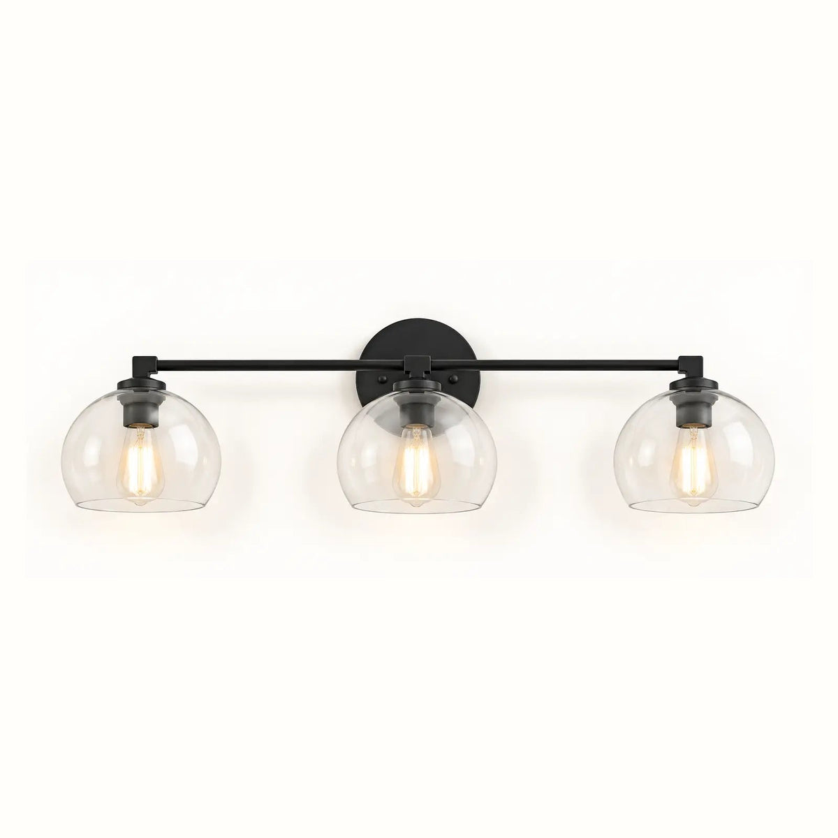 Glass globe wall light