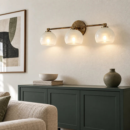 Glass globe wall light