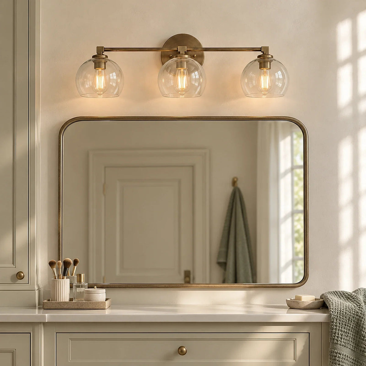 Glass globe wall light