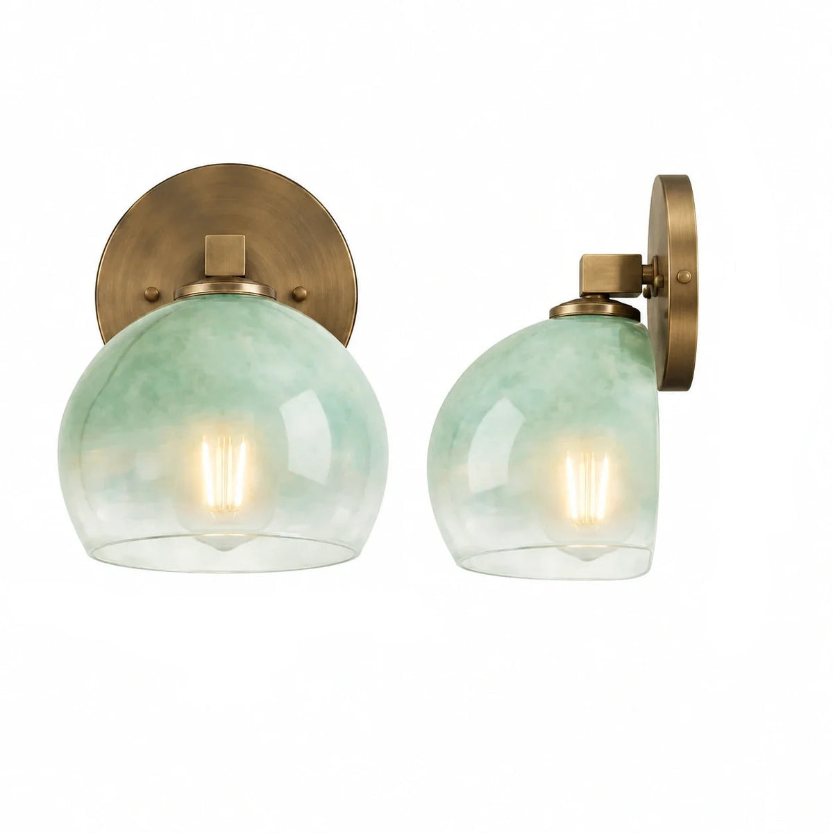 Glass globe wall light