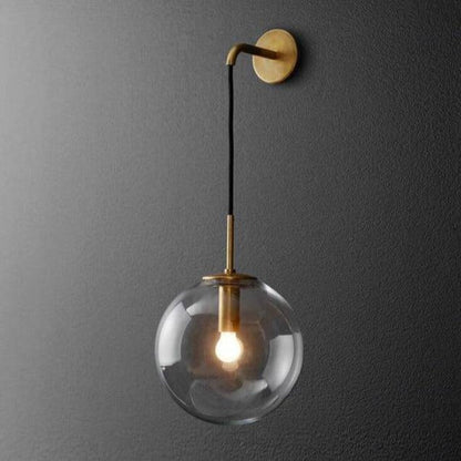 Spherical glass wall lamp