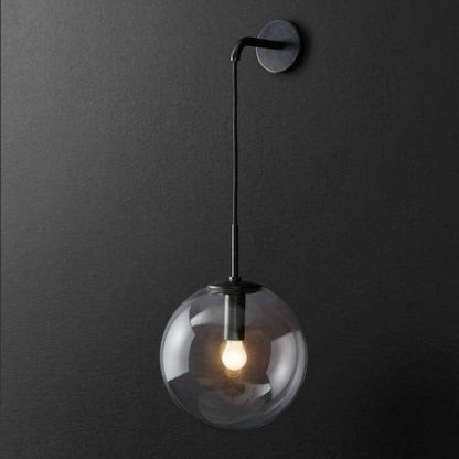 Spherical glass wall lamp