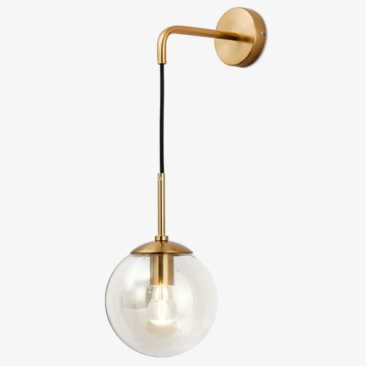Spherical glass wall lamp