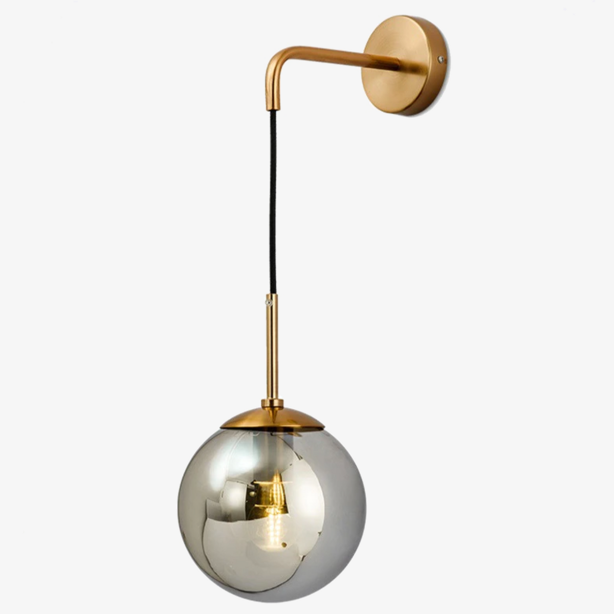 Spherical glass wall lamp