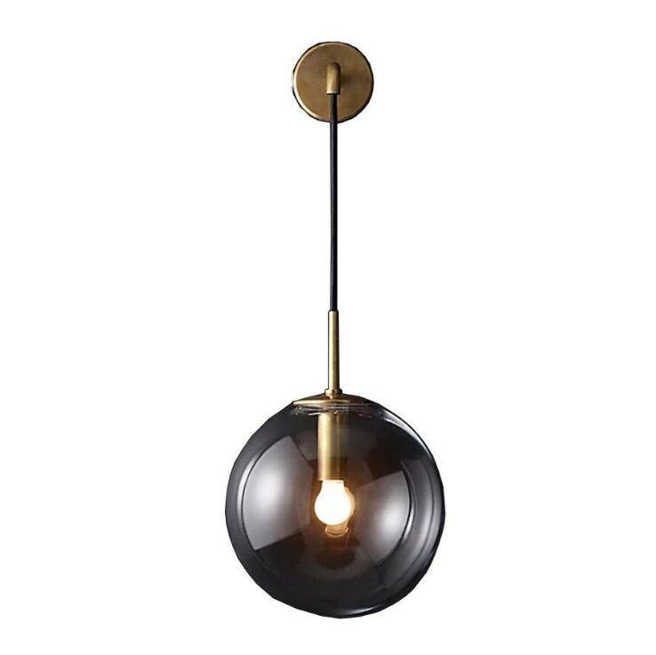 Spherical glass wall lamp