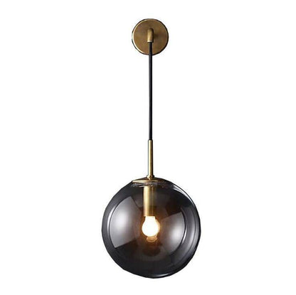 Spherical glass wall lamp