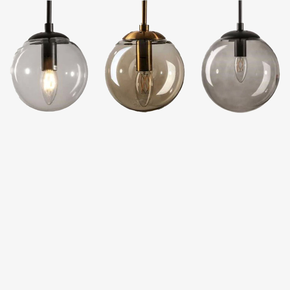 Spherical glass wall lamp