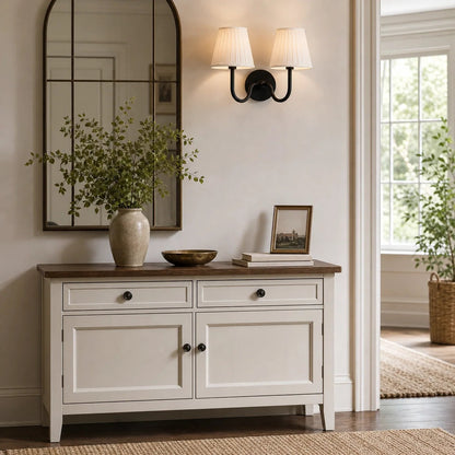 Wall lamp with a pleated shade