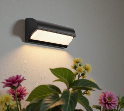 Black outdoor LED wall light