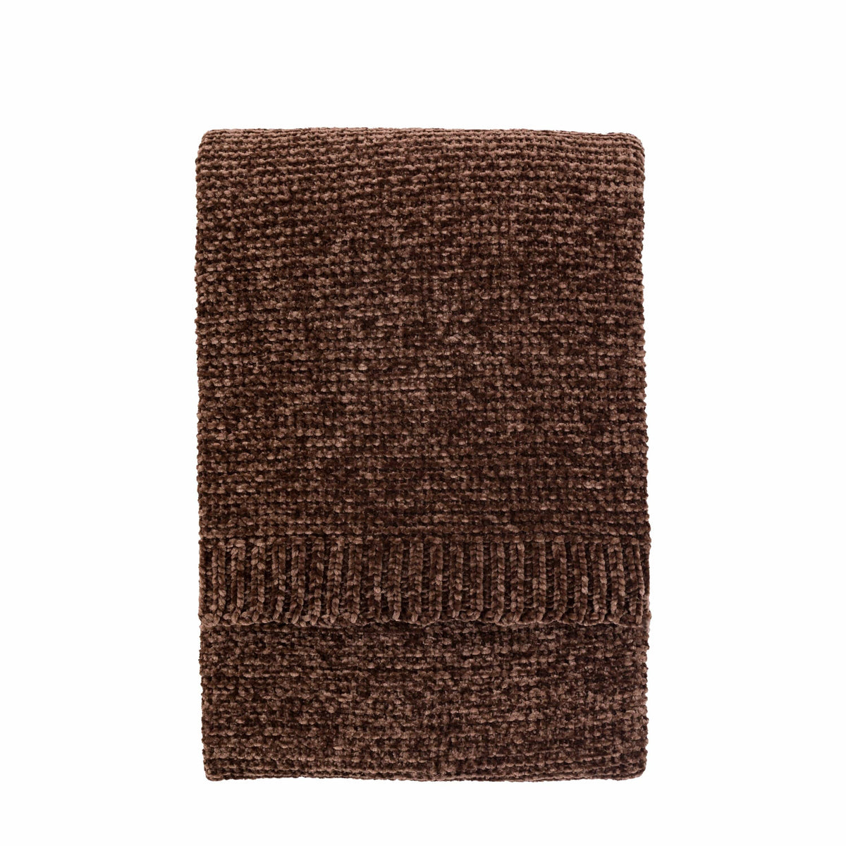 Couverture en chenille à grosse maille