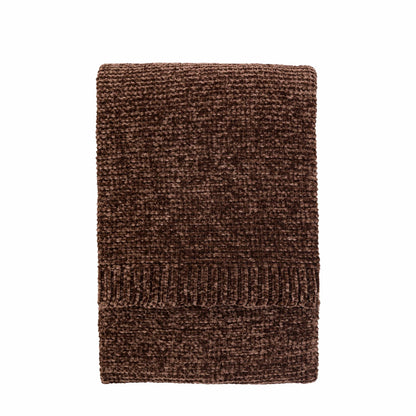 Couverture en chenille à grosse maille